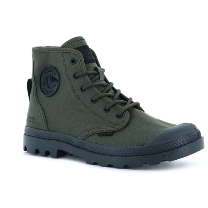 Palladium Pampa Hi Htg Supply Men's Boots Olive | UK R961-VDB